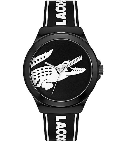 Lacoste Men's Neocroc Three-Hand Black Silicone Strap Watch