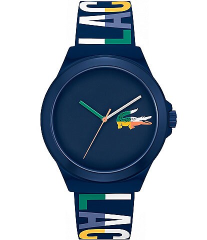 Lacoste Men's Neocroc Three-Hand Navy Logo Silicone Strap Watch
