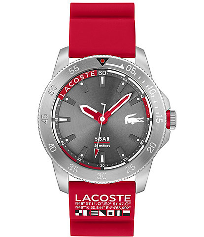 Lacoste Men's Regatta Analog Red Silicone Strap Watch