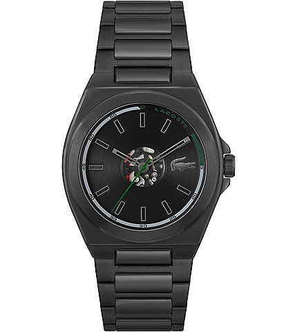 Lacoste Men's Reno Analog Black Tone Stainless Steel Bracelet Watch