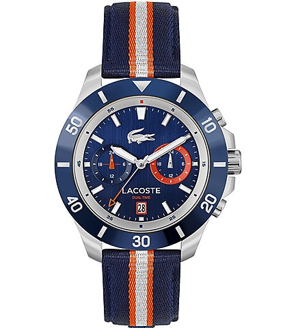 Lacoste Men's Toranga Dual Time Navy Nylon Strap Watch