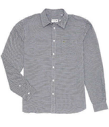 Lacoste Mini-Check Flannel Long Sleeve Woven Shirt