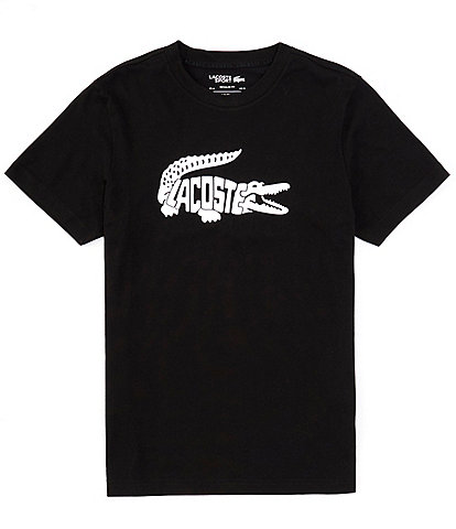 Lacoste Performance Stretch Large Logo Short Sleeve Graphic T-Shirt