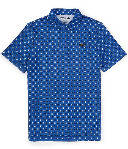 Lacoste Performance Stretch Printed Short Sleeve Polo Shirt