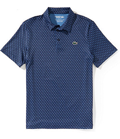 Lacoste Printed Performance Short Sleeve Golf Ball Polo Shirt