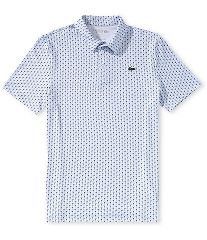 Lacoste Printed Performance Short Sleeve Golf Tee Polo Shirt