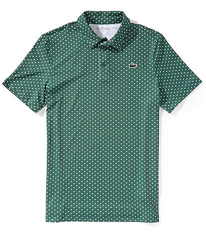 Lacoste Printed Performance Short Sleeve Golf Tee Polo Shirt