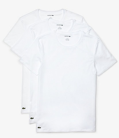 Lacoste Short Sleeve Regular Fit Crew Neck Undershirts 3-Pack