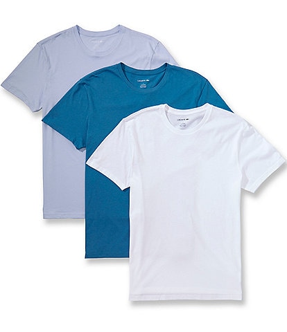 Lacoste Short Sleeve Regular Fit Crew Neck Undershirts 3-Pack