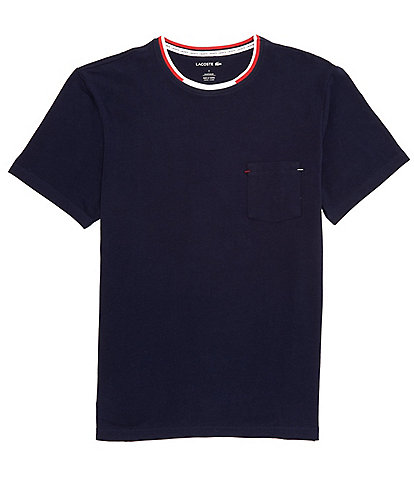 Lacoste Short-Sleeve Tone-On-Tone-Embroidered Pajama T-Shirt