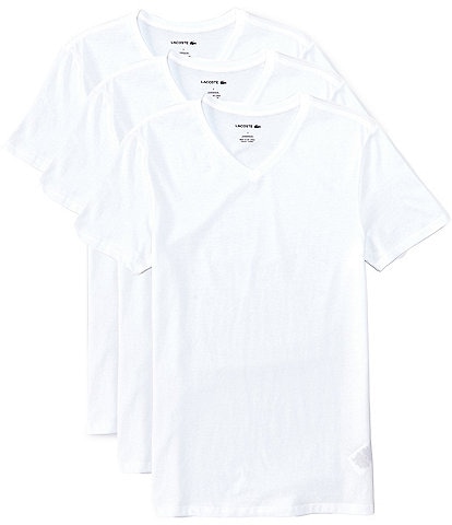 Lacoste Short-Sleeve V-Neck Cotton Tee 3-Pack
