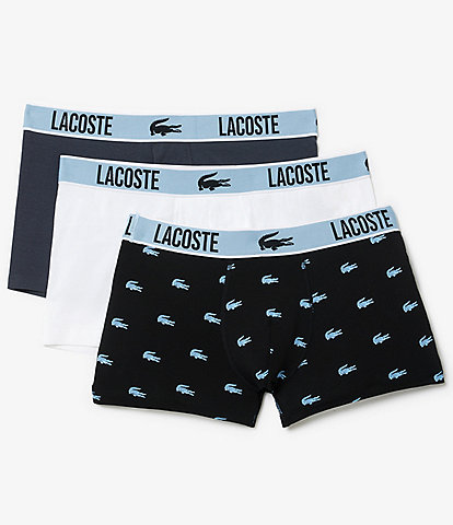 Lacoste Solid/Printed 2.7" Inseam Boxer Briefs 3-Pack