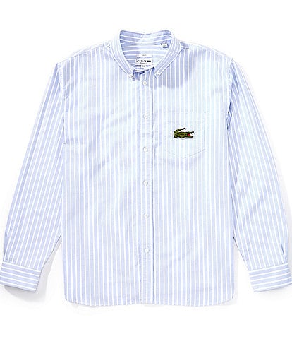 Lacoste Stripe Oxford Long Sleeve Woven Shirt