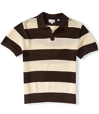 Lacoste Striped Short Sleeve Polo Sweater