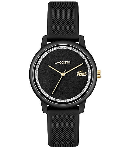 Lacoste Unisex L.12.12 Go Quartz Analog Black Silicone Strap Watch
