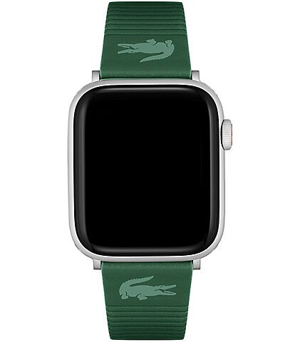 Lacoste Unisex Striping Green Leather 42/44mm Strap for Apple Watch®