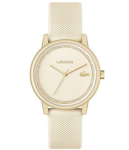 Lacoste Women's 12.12 Quartz Analog Champagne Silicone Strap Watch