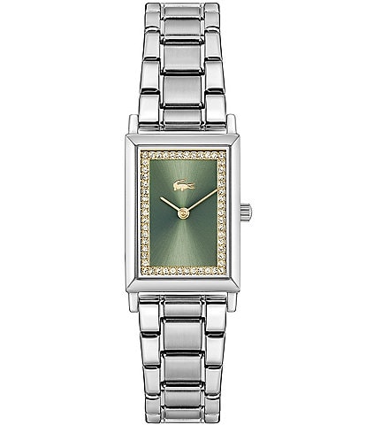 Lacoste Women's Catherine Two Hand Stainless Steel Crystal Green Dial Analog Bracelet Watch