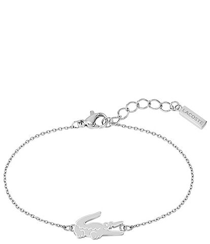 Lacoste Women's Crocodile Collection Stainless Steel Line Bracelet