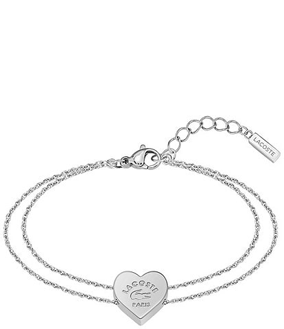 Lacoste Women's Love My Crocodile Heart Stainless Steel Line Bracelet