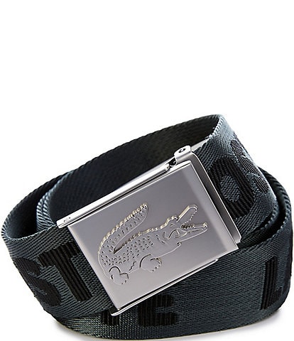 Lacoste Woven Strap Raw Edges 1.6" Belt