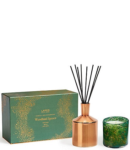 LAFCO New York Woodland Spruce Classic Candle & Reed Diffuser Set