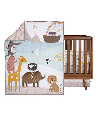 Lambs & Ivy Baby Noah Ark Collection 3-Piece Animals/Ark Nursey Baby Crib Bedding Set