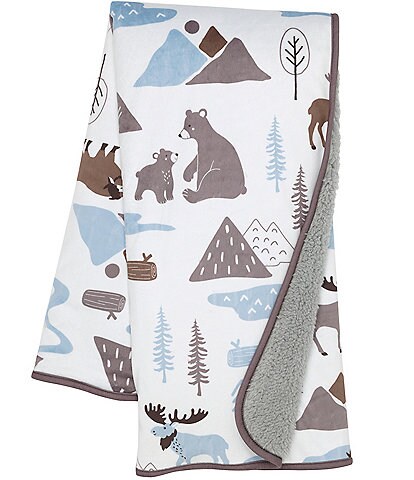 Lambs & Ivy Big Sky Collection Woodland Forest Animals Soft Minky/Fleece Baby Blanket