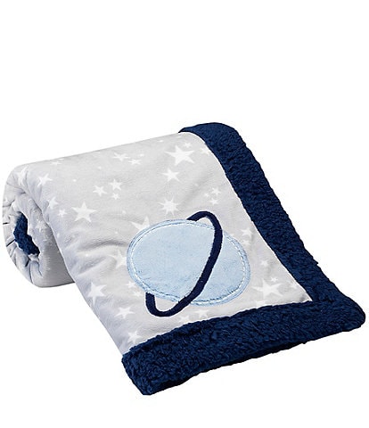 Lambs & Ivy Milky Way Collection Stars and Planet Reversible Baby Blanket