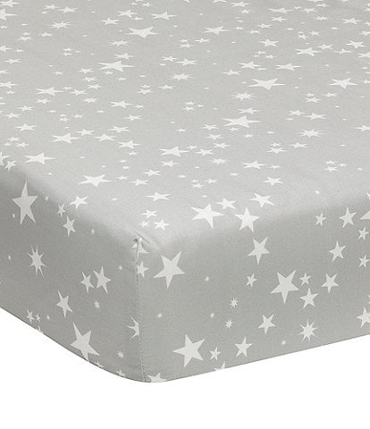 Lambs & Ivy Milky Way Collection Stars-Studded Cotton Fitted Crib Sheet