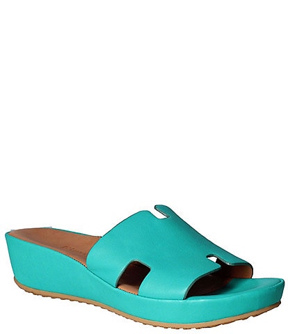 L'Amour Des Pieds Catiana Leather Platform Slide Sandals