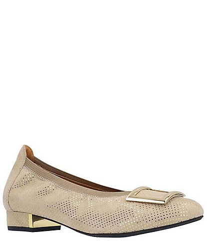 L'Amour Des Pieds Floella Metallic Dot Print Suede Pumps