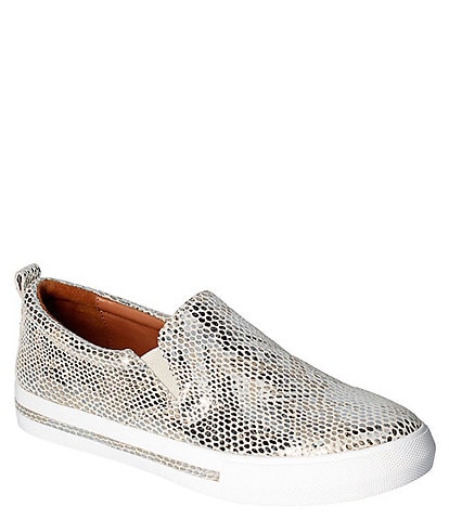 L'Amour Des Pieds Kamada Snake-Embossed Leather Sneakers