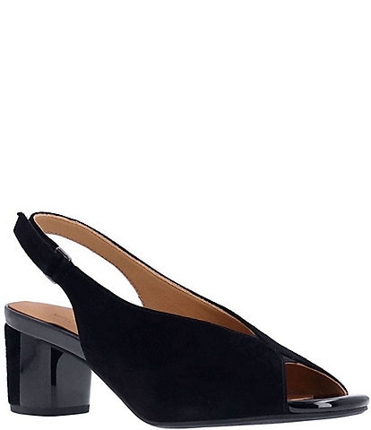L'Amour Des Pieds Murali Suede Peep Toe Slingback Pumps