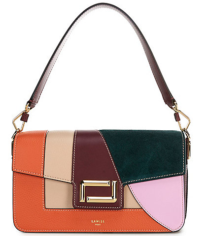 LANCEL Angele De Lancel Medium Patchwork Flap Shoulder Bag