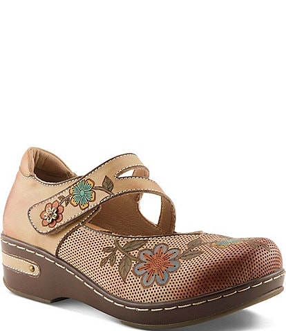 L'ARTISTE Mamataish Perforated Leather Mary Jane Clogs