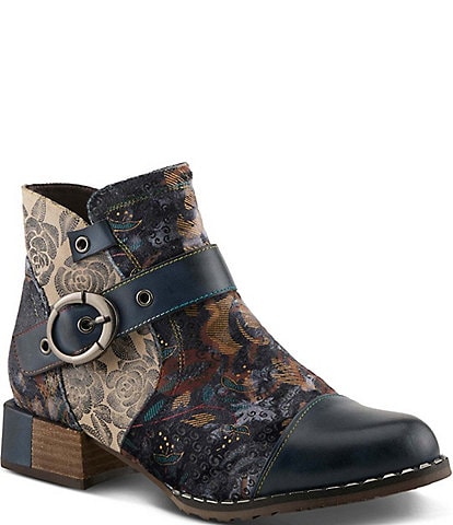 L`ARTISTE Sipperb Leather Faux Fur Lined Buckle Strap Hardware Ankle Booties