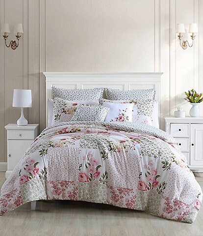 Laura Ashley Ailyn Patchwork Floral Comforter and Pillow Set