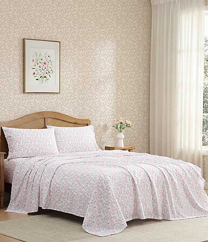Laura Ashley Blossom Bliss Floral Cotton Percale Sheet Set