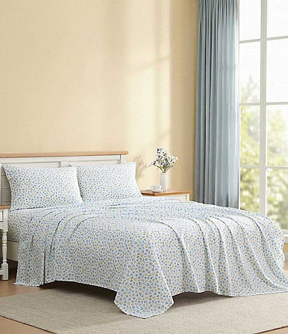 Laura Ashley Ditsy Floral Doodle Cotton Percale Sheet Set