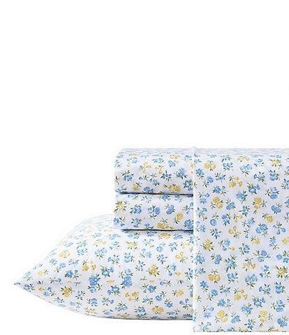 Laura Ashley Ditsy Floral Doodle Cotton Percale Sheet Set