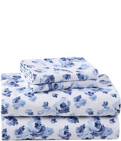 Laura Ashley Emelisa Floral Cotton Flannel Sheet Set