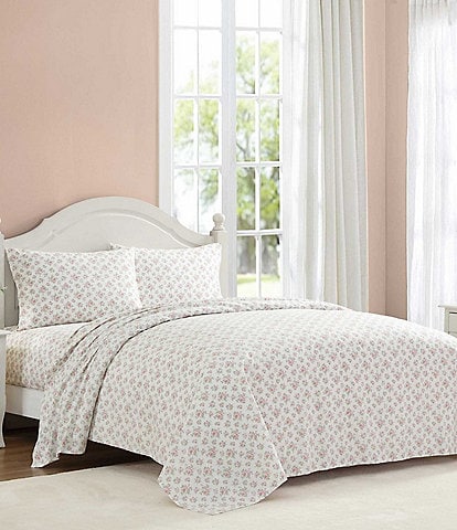 Laura Ashley Leanna Rose Cotton Percale Sheet Set