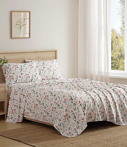 Laura Ashley Meadow Floral Cotton Flannel Sheet Set