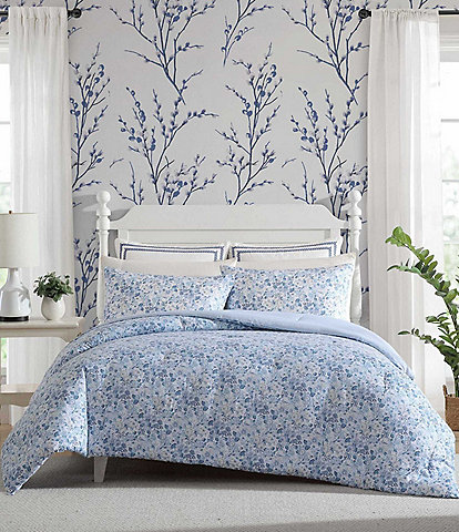 Laura Ashley Quartet Cotton Blend Cashmere Floral Reversible Comforter Mini Set