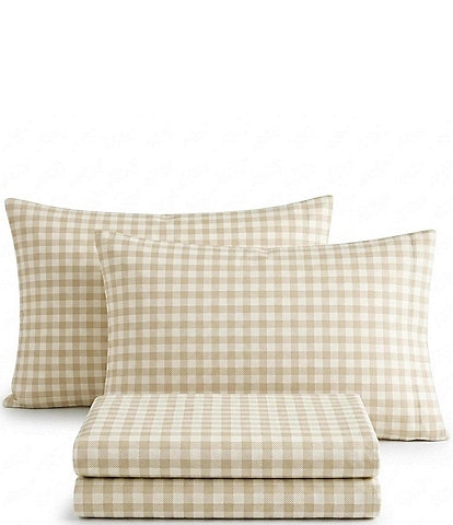 Laura Ashley Serendipity Gingham Cotton Flannel Sheet Set