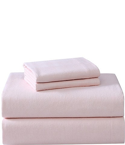 Laura Ashley Solid Cotton Flannel Sheet Set