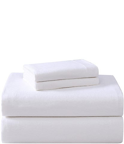 Laura Ashley Solid Cotton Flannel Sheet Set