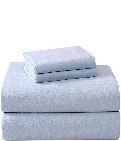 Laura Ashley Solid Cotton Flannel Sheet Set