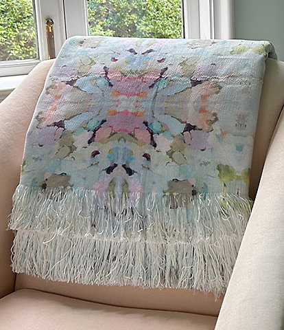 Laura Park Martini Olives Fringe Trim Throw Blanket
